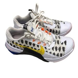 Nike Metcon 7 Leopard Print Training Shoes White Yellow DJ4312-074 Womens 6